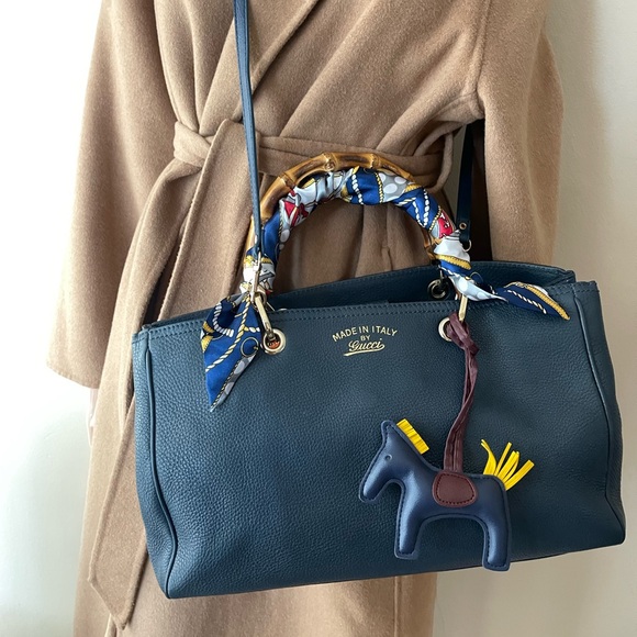 Authentic Gucci Bamboo 2 way leather shoulder handbag 323660.001998 (F42) - Picture 1 of 17